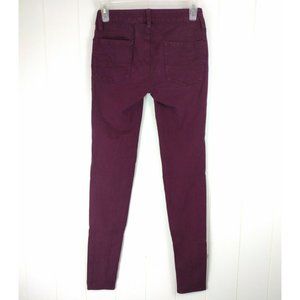 AE American Eagle Burgundy Jegging size 0 - 26w 30L Jean Legging Denim Skinny